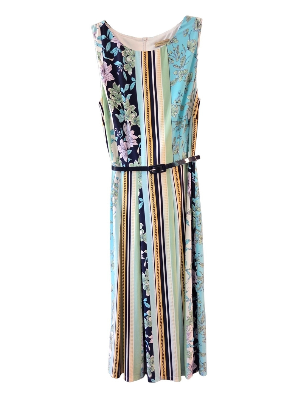 Rare Find! Everard's Clothing Sleeveless Multi-Stripe Floral Maxi Dress - Size 8